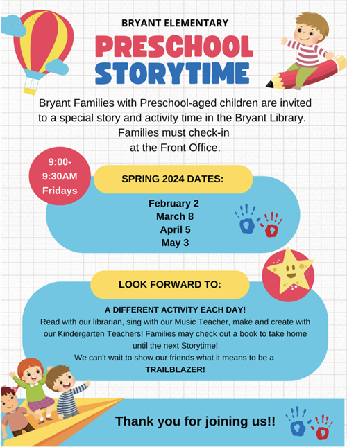 Preschool Storytime Information 